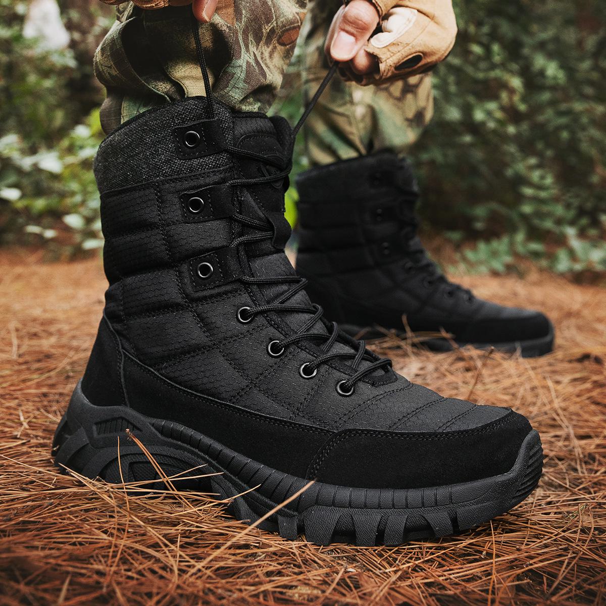 

Men s 2025 High-Top Outdoor Camouflage Hiking & Combat Boots, Large Size. 45 чёрный