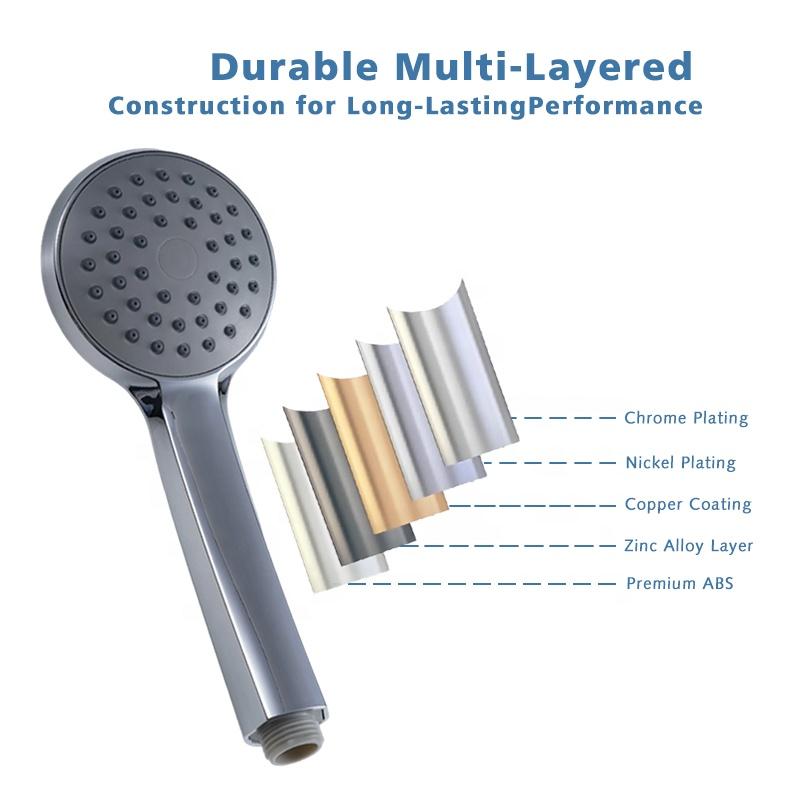 High Pressure ABS Chrome Anti Clog Handheld Shower Head Rainfall Spray Finish Bathroom Universal Fit