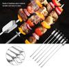 6PCS Lange BBQ Grill Schiebe Grillen Kochen Edelstahl Kebab Flache Spieße