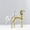 Metal Hollowed-out Horse Simulated Animal Sculpture Golden Horse Figurine Metal Figurine Home Decoration Accessories
