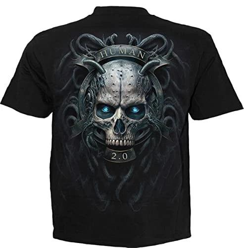 Spiral - HUMAN 2.0 (Unisex Black Short Sleeve T-Shirts) Medium M
