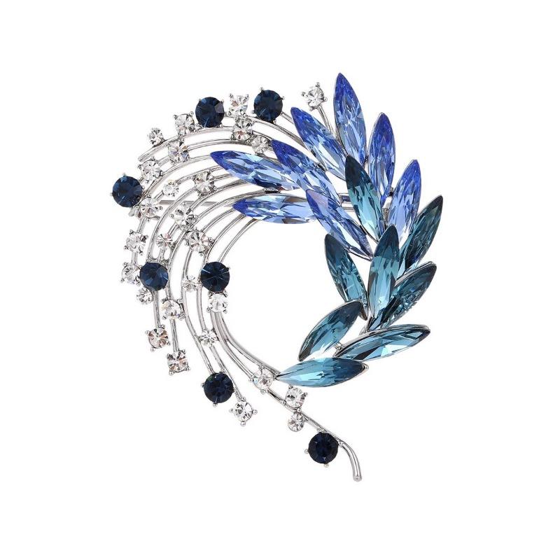 Retro Phönix Schwanz Brosche, High-End Damen Leichter Luxus Design Sinn, Blumenbrosche, Elegante und Modische Kristallbrosche