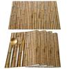 4 Pcs Placemat Brown Bamboo Pattern Table Mat For Dining Table Kitchen Accessories Coffee Tea Coaster
