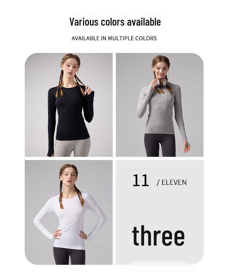Lulu Women's Seamless Slim Fit Long Sleeve Yoga Top - Breathable, Quick-Drying Sportswear for Autumn & Winter Fitness.