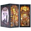 CRESYMME Book Nook Dollhouse Leeds Miniature House Log House Kit Wooden 3D Puzzle Handmade For Adults with LED Light and Shadow (Light Room)