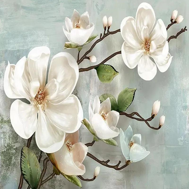 Tapet Decor Modern 3d Stereo Pictură în Ulei Floare Murală Foto Perete Living Dormitor Murale Decor Acasă