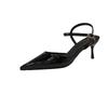 High Heels Bag Head Summer New Buckle Pointed Head Thin Heel High Sense Large Size Sandals Women's Outer Wear with Skirt