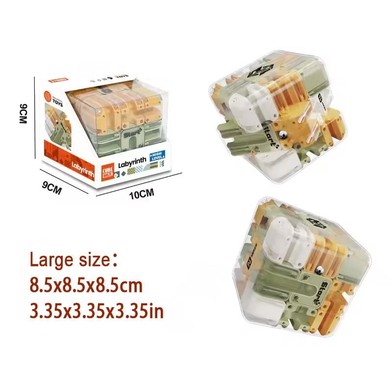 3D Maze Magic Cube Puzzle Toy Kid Labyrinth Rolling Ball Transparent Intelligen Cube Logical Thinking Antistress Education Toy