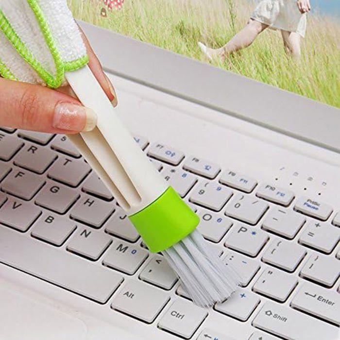 Portable Double Car Air Vent Slit Vacuum Cleaner Duster Brush for Blinds Keyboard Cleaning Brushes
