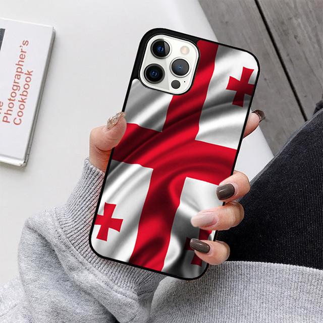 Georgia Flag Phone Case For iPhone 17 Air 16 15 14 13 12 11 Pro Max Plus Max Cover Shell coque