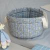 Cotton Floral Storage Basket Collapsible Laundry Hampers Sundries Storage Basket  for Living Room
