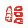 Car Styling Carbon Fiber Window Glass Lifting Buttons Frame Decoration Cover Trim For Volvo S90 V90 2016-2020 Interior Stickers