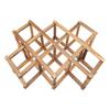 Foldable Wooden Wine Rack Organizer Display Shelf 10 Bottles Capacity