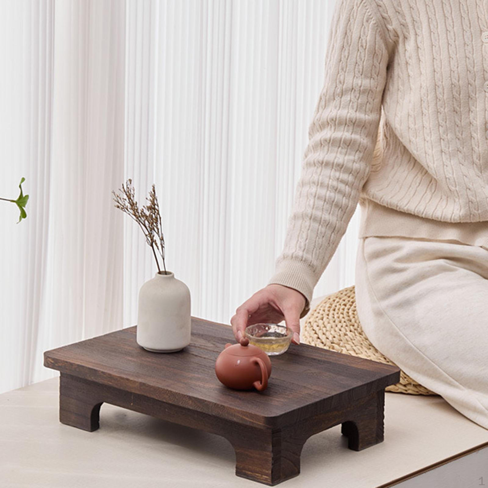 

10cm Wooden Coffee Table for Windowsill And Balcony Use 40x28x10cm_Brown