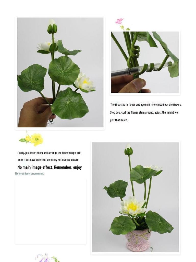 Artificial Lotus Flowers for Buddha Altar, Decorative Silk Bonsai, and Small Guanyin Ornaments