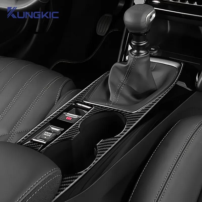 For Peugeot 208     2024 2025 Real Soft Carbon Fiber Sticker LHD RHD Car Manual Automatic Gear Shift Panel Trim