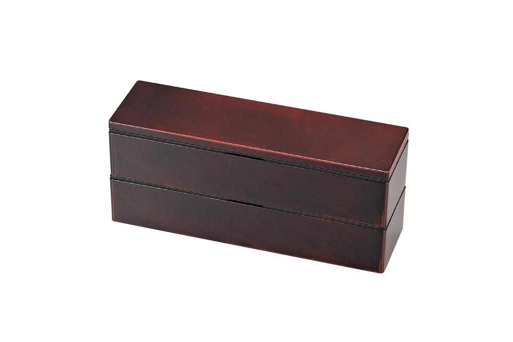 Tatsumiya Slim Lunch Tochigi Wood 840 30438 Two-Tier Box, Grain,