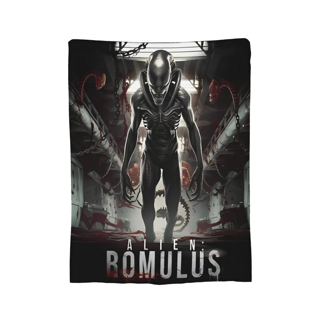 Aliens 45th Anniversary Xenomorph Blanket Coral Fleece Plush Textile Decor Space Multi-function Throw Blanket for Bedding Quilt