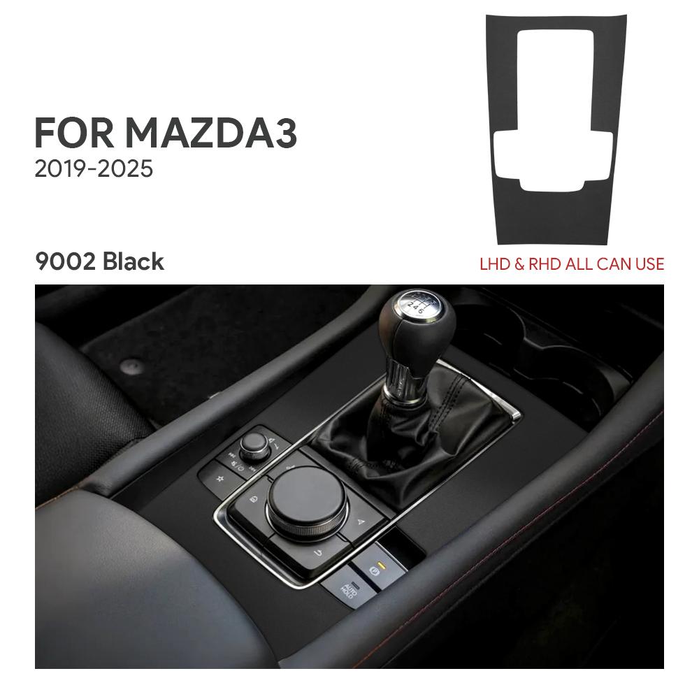 Top Wildleder Zieraufkleber für Mazda 3 Axela BP 2019 2020 2025 2025 2025 2025 2025 Auto Mittelkonsole Schaltknauf