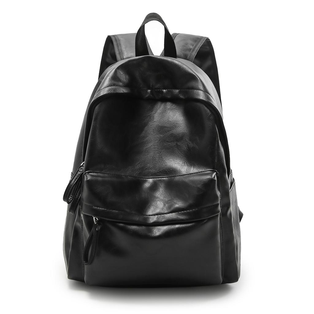 Schoolbag waterproof and dirt-resistant PU leather schoolbag female college student casual simple women's travel backpack boys fashion backpack