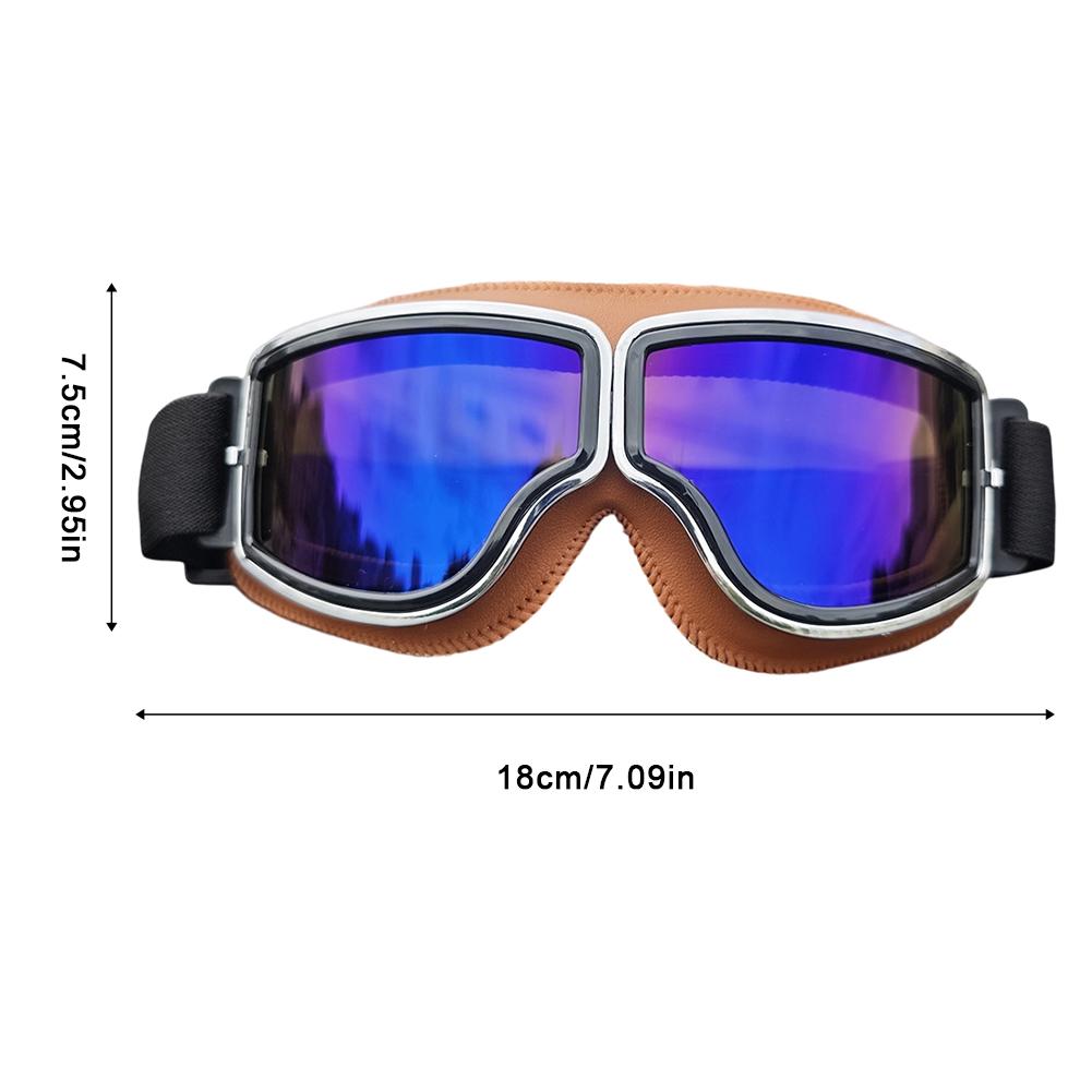 Fahrrad Motorrad Brille Winddicht Motorradhelm Brille Sonnenbrille Retro Universal Leder Retro Motorrad Zubehör