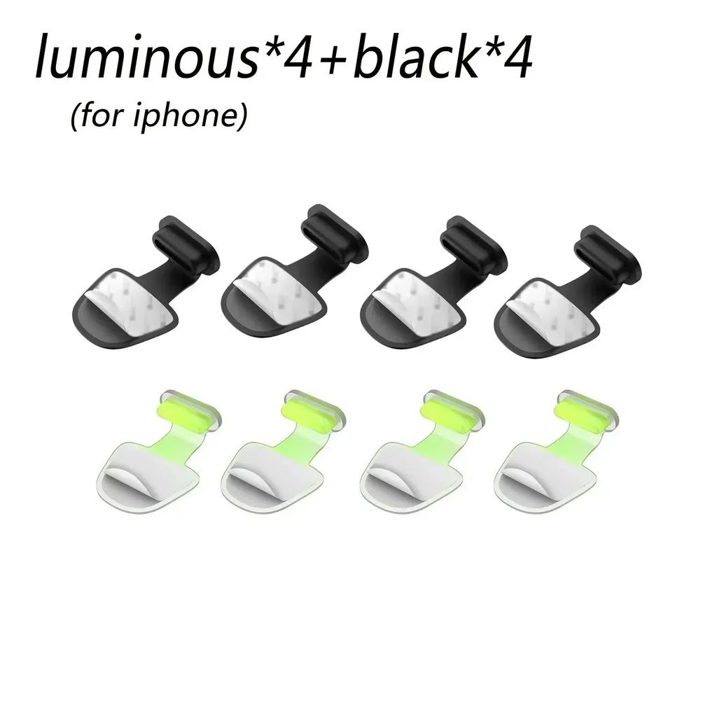 Soft Silicone Luminous USB C Anti Dust Cover Caps for IOS Type C Mobile Phone Dust Plugs Charging Port Protectors for IPhone