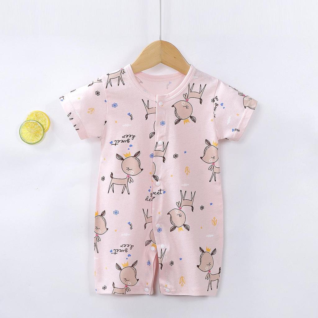 2026 Newborn Short Sleeve Jumpsuit Romper - Thin Style Bodysuit Pajamas