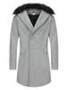 2024 Autumn/Winter European Casual High-Quality Double-Breasted Slim Fit Wool Coat with Fur Collar