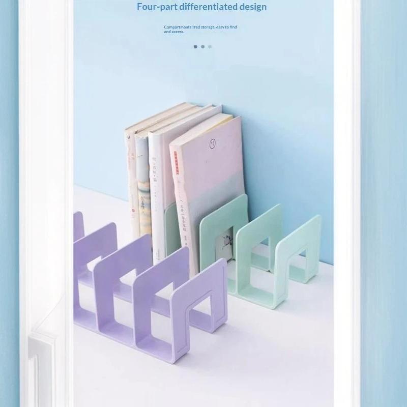 Multifunctional Bookends Stand Non-Slip Book Magazine Storage Organizer for School Office Students Home