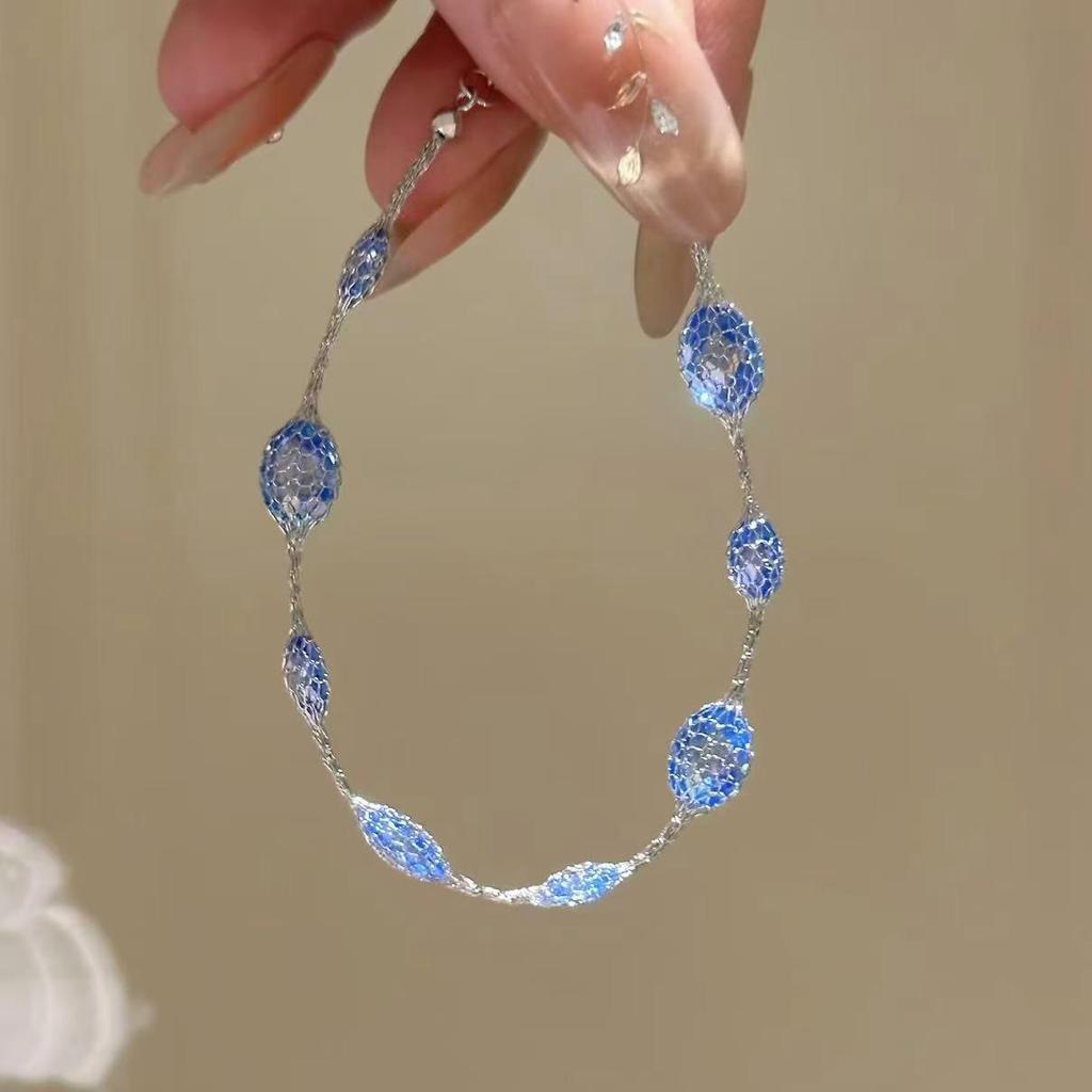 Sea Crystal Zirconia Water Drop Bracelet: Light Luxury Cool Style Jewelry for Women
