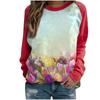 Women's hoodie 3D digital printed round neck hoodie with shoulder inserts for autumn winter women's wear