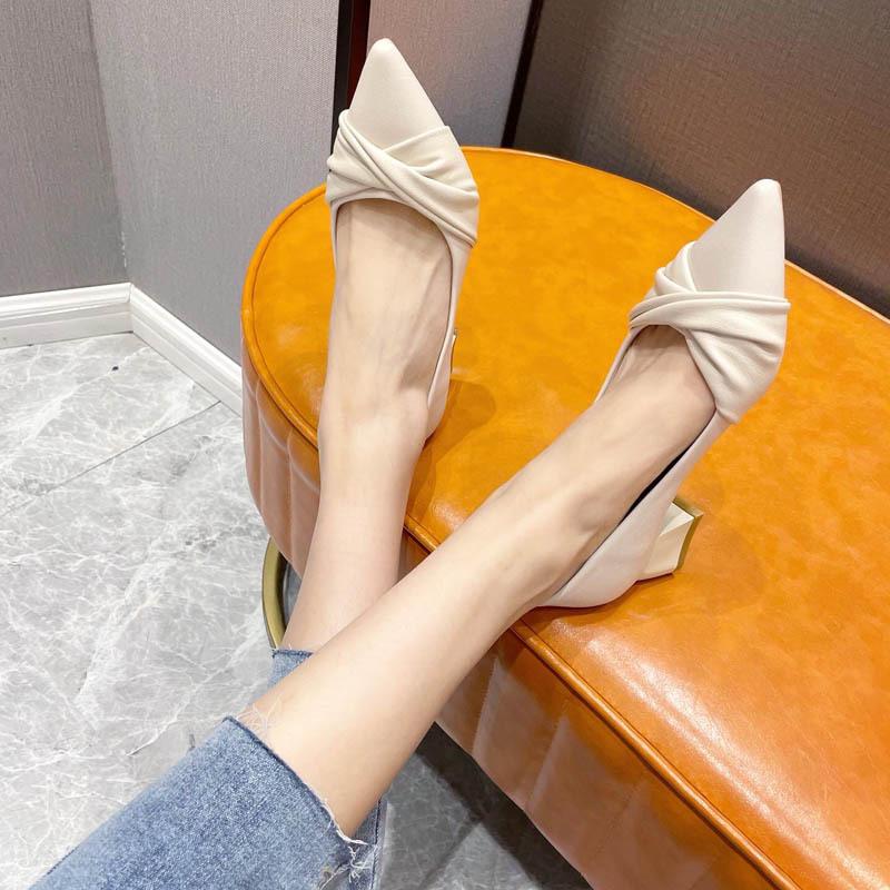 High heels thick heel pointed 2025 spring new wedding shoes Mary Jane shoes 2219-13 commuter style