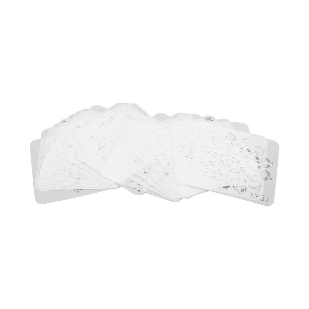 24PCS clear carved patterns stone painting templates  daily pattern drafting creation