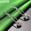 925 Sterling Silver Twisted Teardrop Braided Ball Earrings - Stylish Evening Jewelry