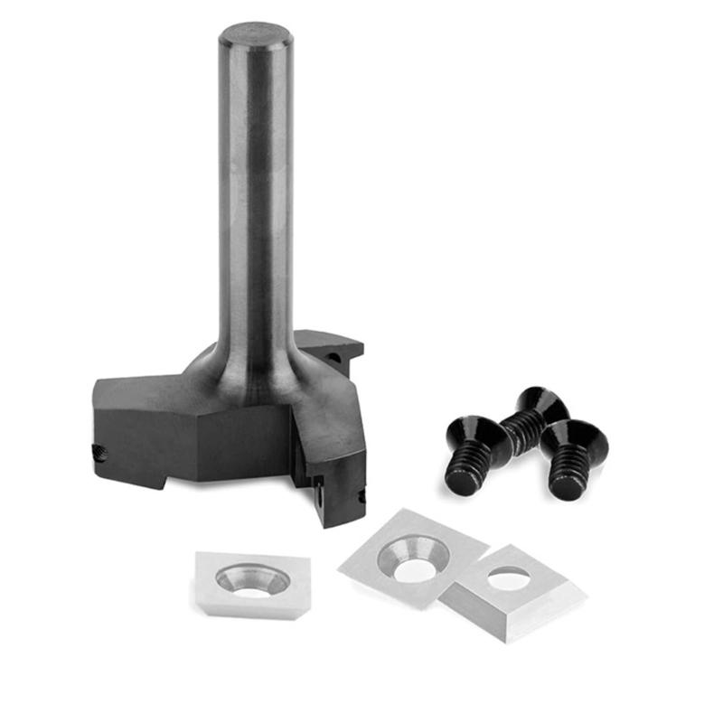 Přesný frézovací bit pro srovnávání pracovních desek s 1/2palcovým dříkem, šířka řezu 61 mm, vyměnitelná čepel pro kvalitní dřevoobrábění