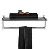 cmaos Chrome Wall-Mounted Towel Rack with Paper Holder
