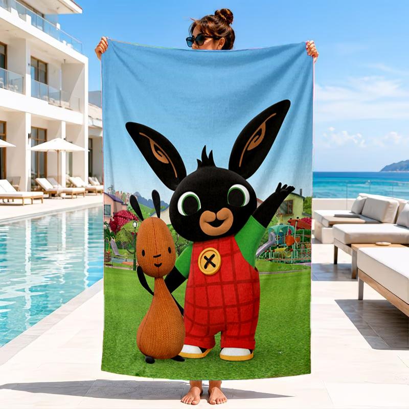 Bunny And Friends Adventure Beach Towel, Microfiber Beach Towel, Perfect For Pool, Beach, Travel, Home Decor Beach Party Fan gifts
