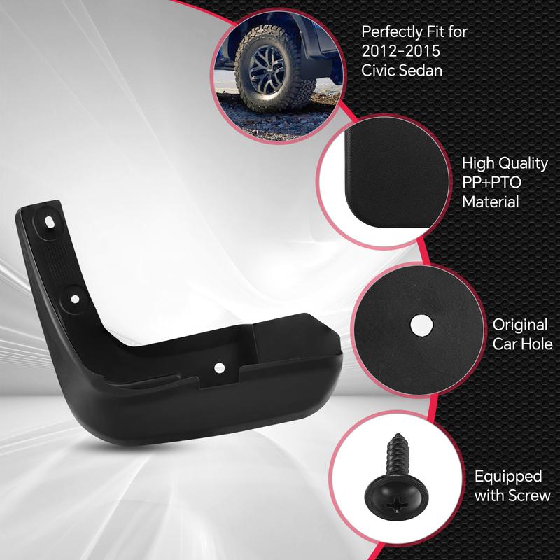 4x Front &Rear Mud Flaps Splash Guards for Honda Civic 2012-2015 Sedan
