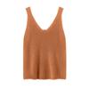 Women’s V-Neck Cashmere Camisole Sweater - Fitted, Sleeveless with Elegant Back Design for Autumn & Winter