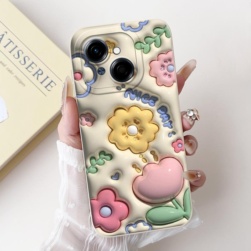 For Tecno Spark Go 1 Case 6.67" Beautiful Flower Painted Cover Soft Silicone Phone Case For Tecno SparkGo 1 Go1 Capa Coque