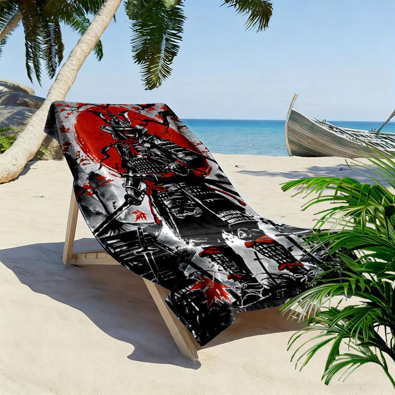 Toalla de Playa con Estampado de Samurái Japonés, Toalla Grande Suave de Secado Rápido para Playa, Camping, Natación