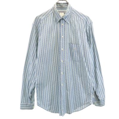 90s Old Stripe All-over Pattern Long Sleeve Shirt Men's Used