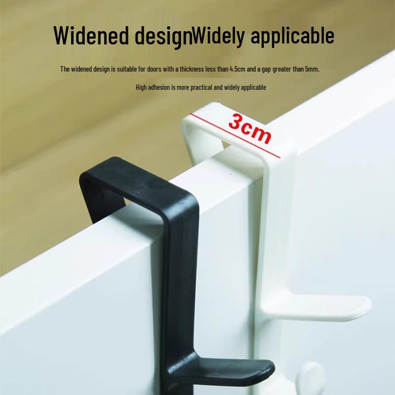 Over-Door Vertical Hooks Clothes & Hat Rack, No-Drill Installation for Bedroom/Dorm Use