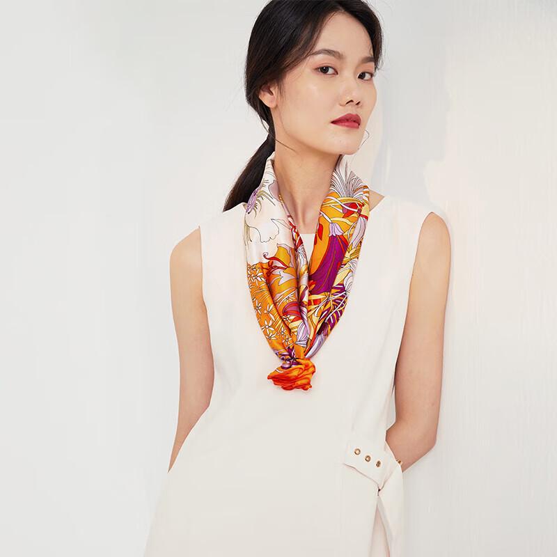 Aurora Patterned Mulberry Silk Scarf