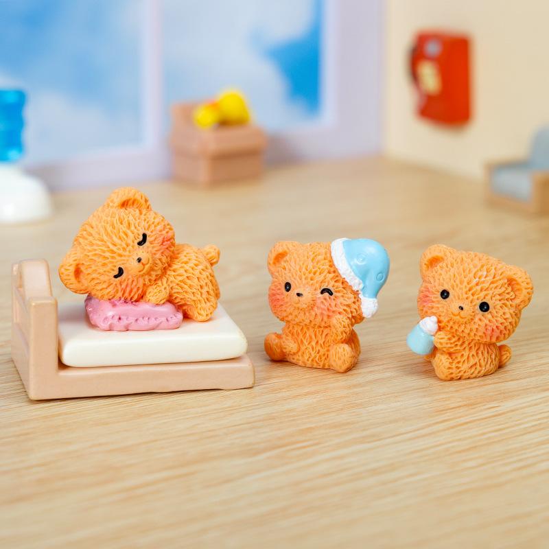 Micro Landscape Decorative Items, Cute Pajamas, Bear Home Desktop, Car Resin Craft Decorative Small Items