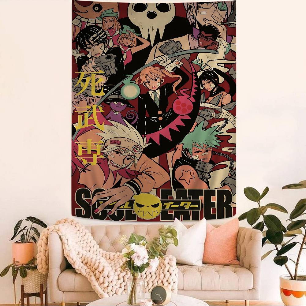 Classic Anime Soul Eater Colorful Tapestry Wall Hanging Bohemian Wall Tapestries Mandala Wall Hanging Sheets