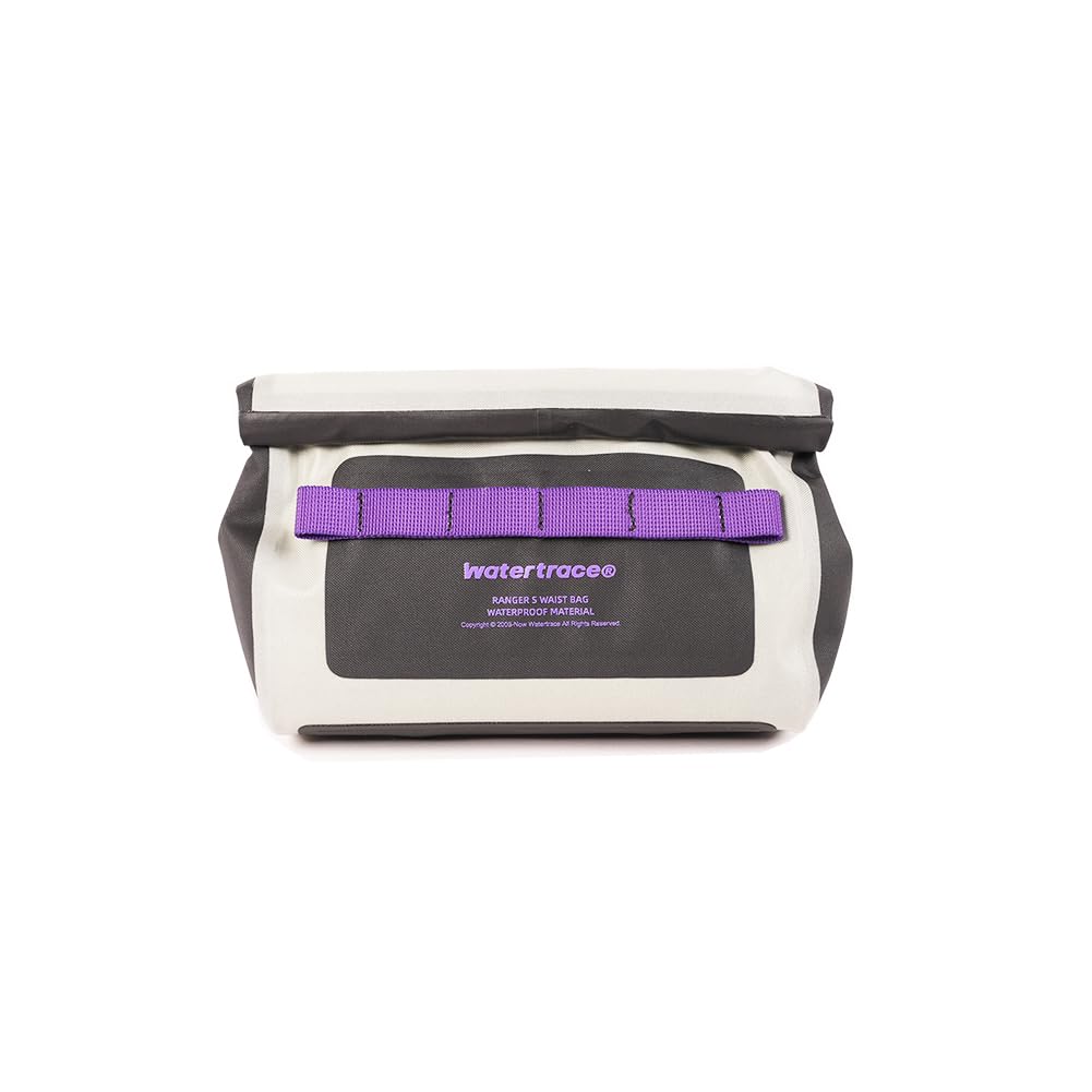 Watertrace Waterproof Waist and Light for Outdoor Use Bag, 1.5L Capacity, Roll-Top Closure, Black/Pink Gray/Purple,