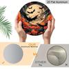 2D Flat 1pc/2pcs, Decorative Plaques and Ornaments Sign, Round Aluminum Halloween Wall Plaque, Retro Engraving Full Moon Bats Pumpkin Decor