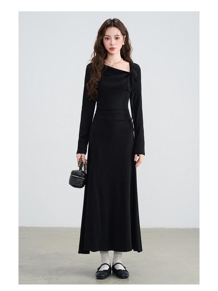 Elegant Women's Autumn & Winter French Dress 2025 - New Christmas & New Year's Red Outfit