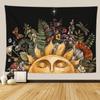 Boho Sun Tapestry, Celestial Wall Hanging, Vintage Floral & Mushroom Print for Witchy & Cottagecore Room Home Decor